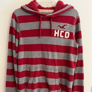 Hollister Men’s Striped Hoodie Excellent Condition